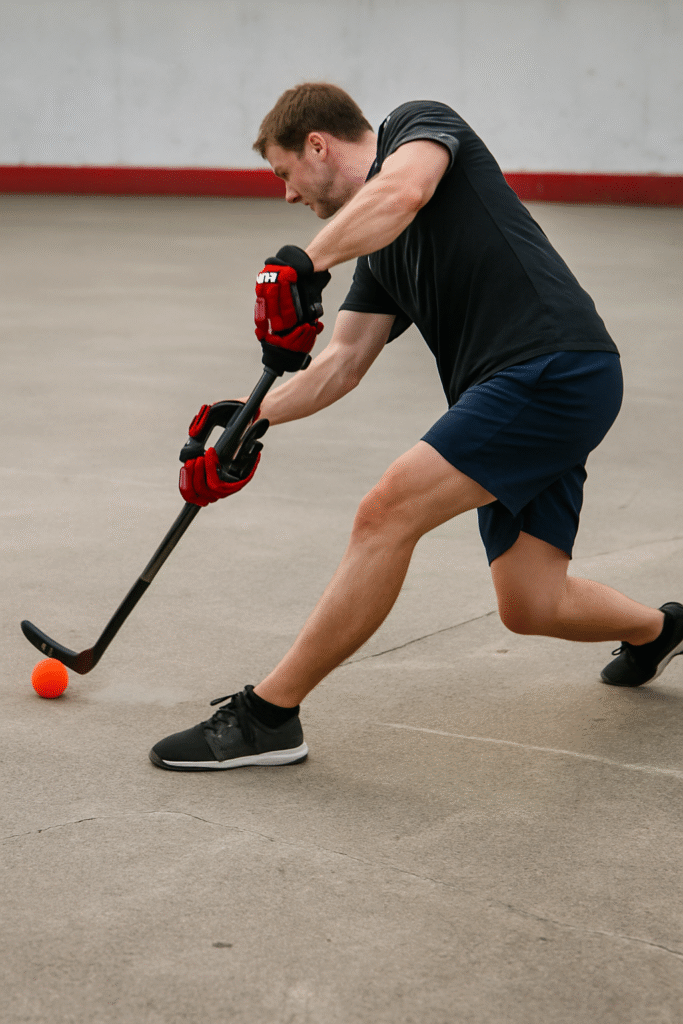 ball hockey shot